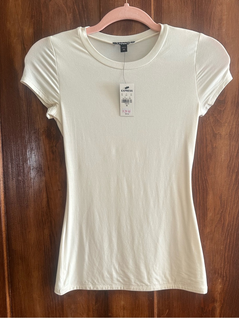Express Cream Short Sleeve Crewneck Tee